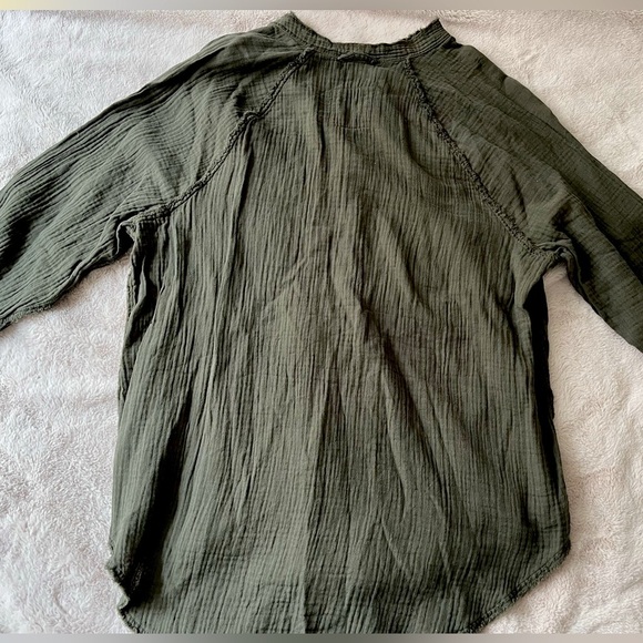 NWOT Aerie Pool to Party Gauzy Swim Coverup Cotton Olive Green Size S - Picture 7 of 13